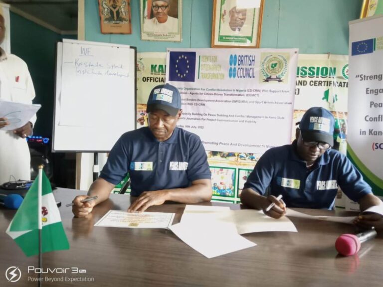 CS-CRIN  deploys 120 community peace advocates  to 10 LGA’s in  Kano