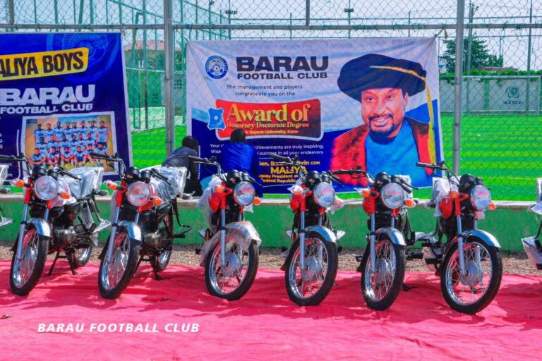 *D S P Barau Distributes Motorcycles To Barau FC Players, Officials*